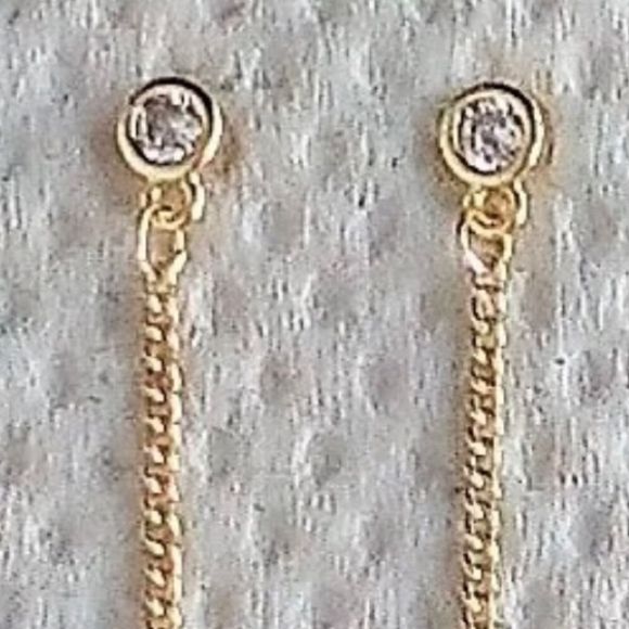 Dainty Black Drop Tassel Dangle Earrings NEW - Picture 6 of 10